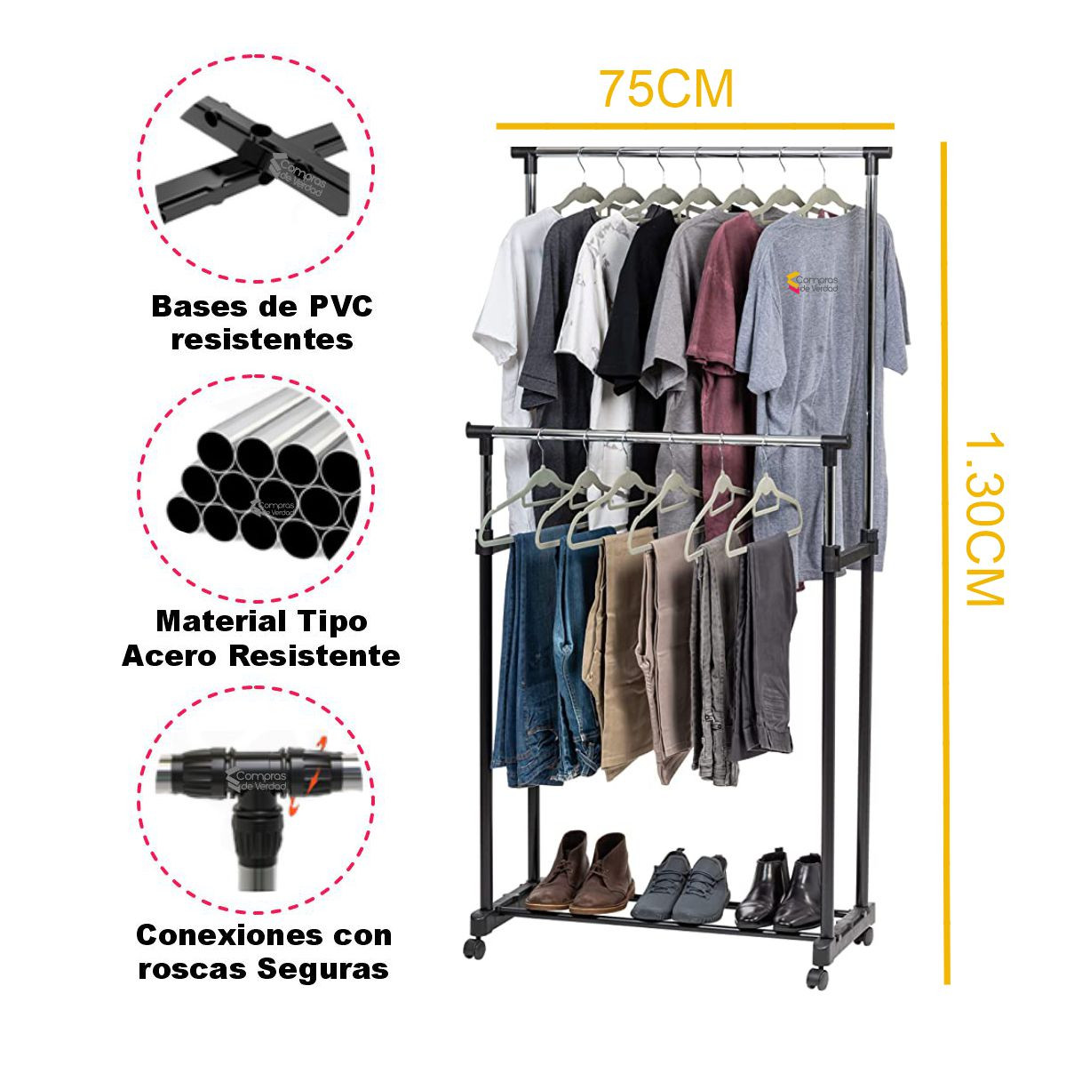 Miniatura 4 de Perchero Estante Organizador Ropa Dual